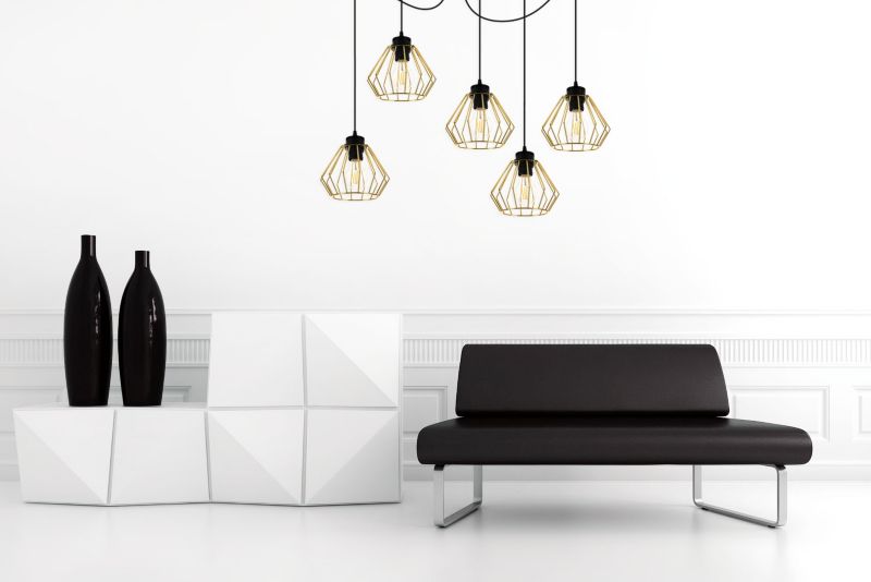 Lampa sufitowa wisząca Light Home LH Santos Pająk 5x E27 60W złoty 1szt.