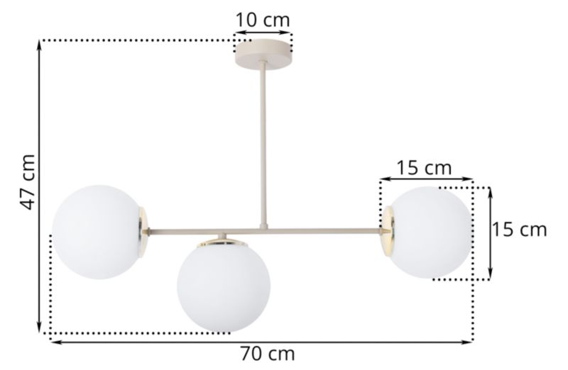 Lampa sufitowa wisząca Light Home LH Siena 3x E14 kaszmirowy/złoty 1szt.