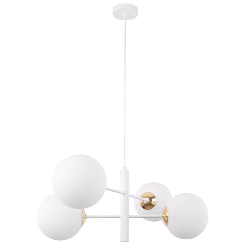 Lampa sufitowa wisząca Light Home LH Siena 4x E14 40W biały/złoty klosz biały 1szt.