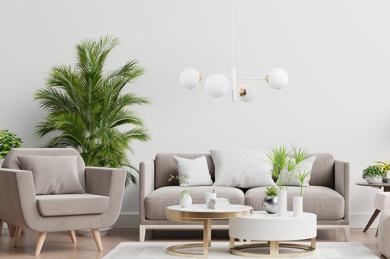 Lampa sufitowa wisząca Light Home LH Siena 4x E14 40W biały/złoty klosz biały 1szt.