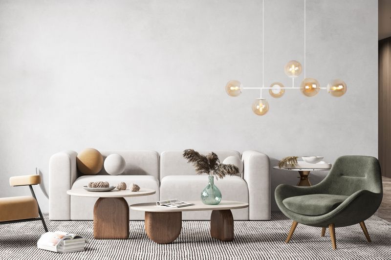 Lampa sufitowa wisząca Light Home LH Siena 6x E14 40W biały klosz miodowy 1szt.