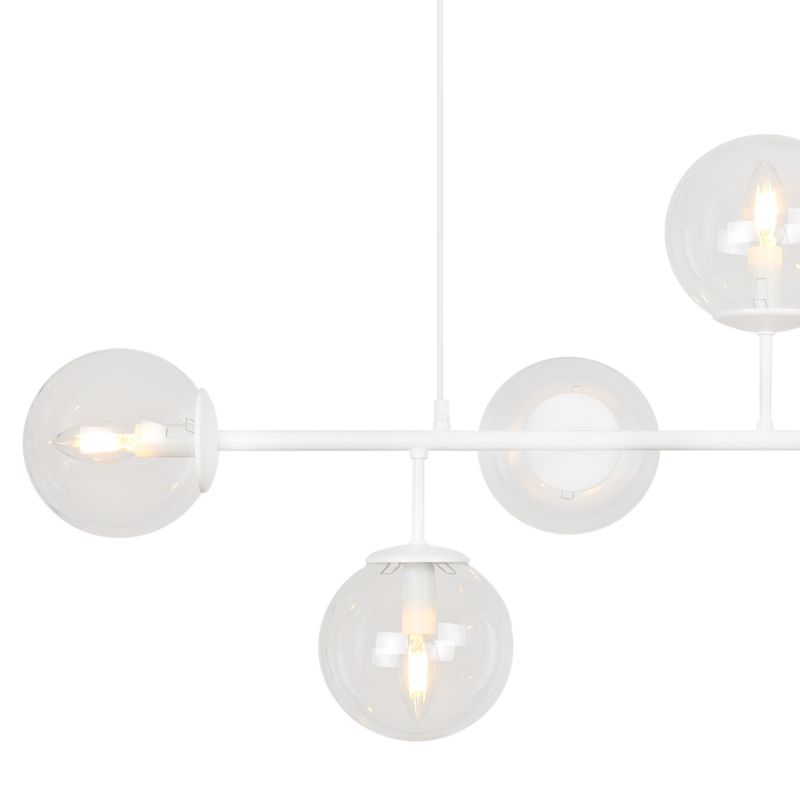 Lampa sufitowa wisząca Light Home LH Siena 6x E14 40W biały klosz transparentny 1szt.