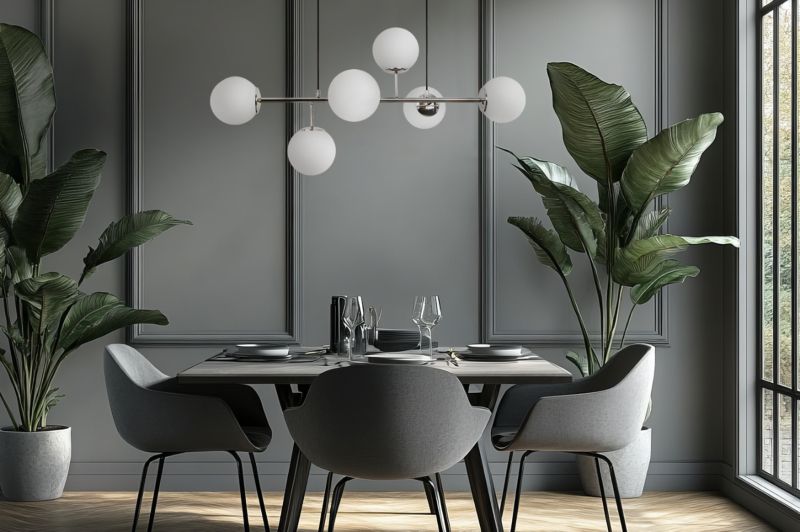 Lampa sufitowa wisząca Light Home LH Siena 6x E14 40W chrom klosz biały 1szt.