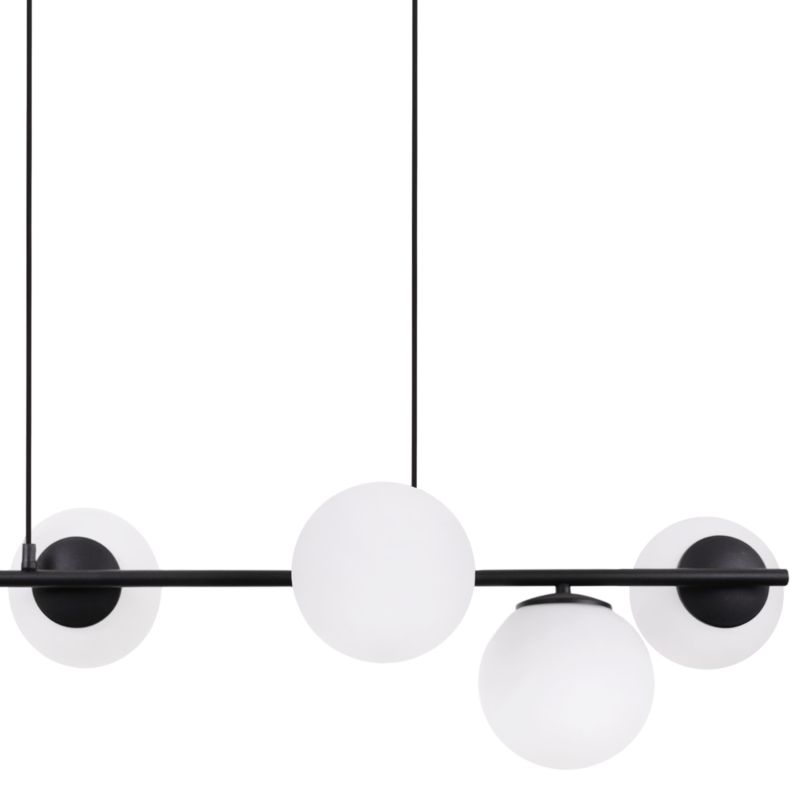 Lampa sufitowa wisząca Light Home LH Siena 6x E14 40W czarny 34cm klosz biały 1szt.