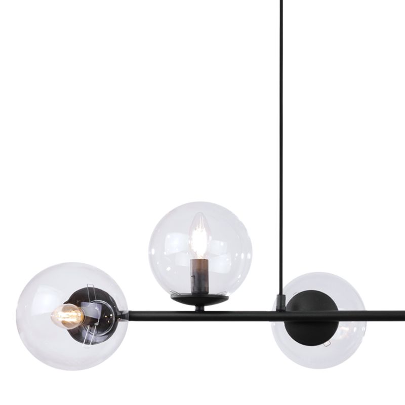 Lampa sufitowa wisząca Light Home LH Siena 6x E14 40W czarny klosz bezbarwny 1szt.
