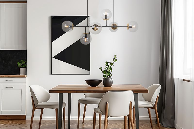 Lampa sufitowa wisząca Light Home LH Siena 6x E14 40W czarny/złoty klosz transparentny 1szt.