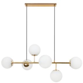 Lampa sufitowa wisząca Light Home LH Siena 6x E14 40W złoty klosz biały 1szt.