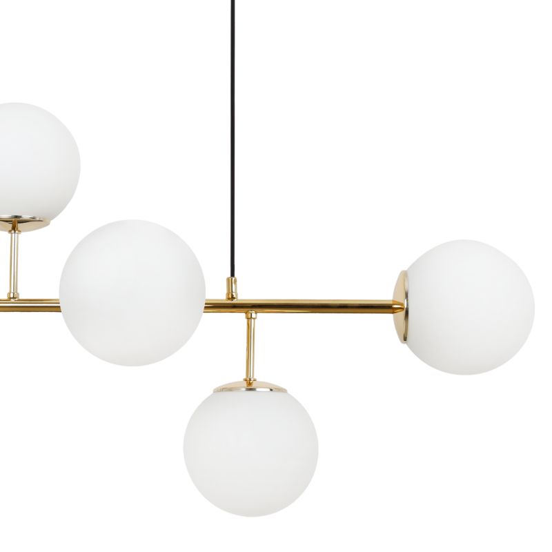 Lampa sufitowa wisząca Light Home LH Siena 6x E14 40W złoty klosz biały 1szt.