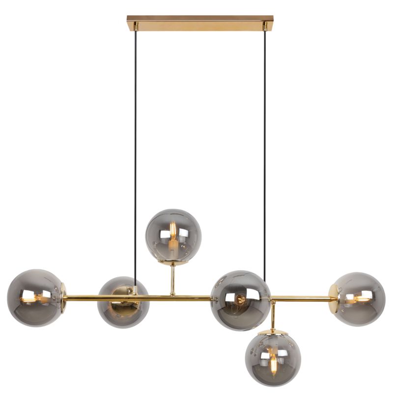 Lampa sufitowa wisząca Light Home LH Siena 6x E14 40W złoty klosz grafitowy 1szt.