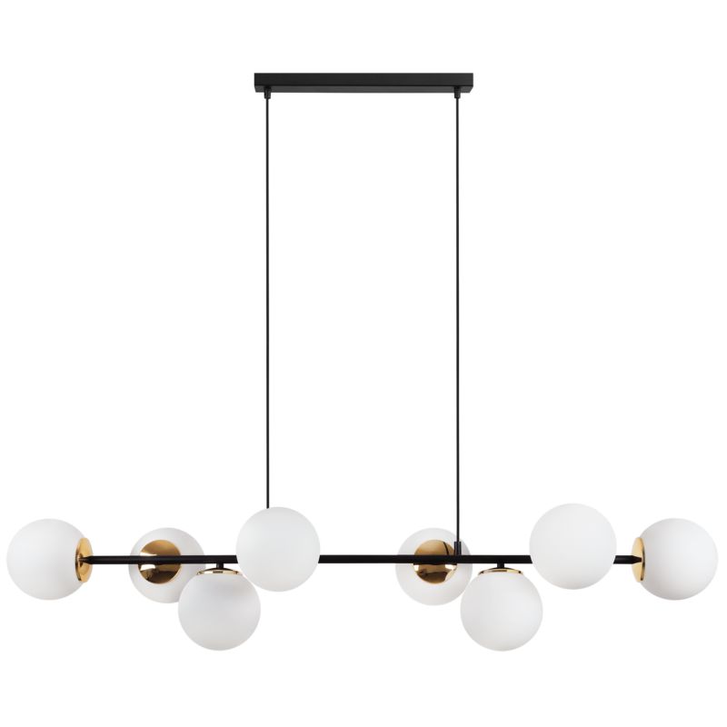 Lampa sufitowa wisząca Light Home LH Siena 8x E14 40W czarny/złoty klosz biały 1szt.