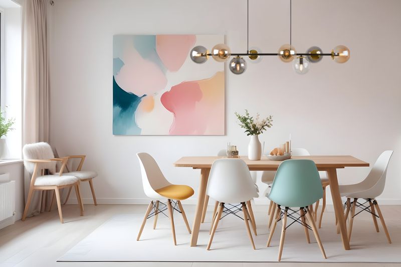 Lampa sufitowa wisząca Light Home LH Siena 8x E14 40W czarny/złoty klosz mieszany 1szt.