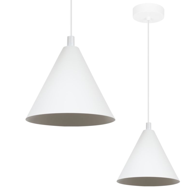 Lampa sufitowa wisząca Light Home LH Soho 1x E27 60W klosz 14cm biały 1szt.