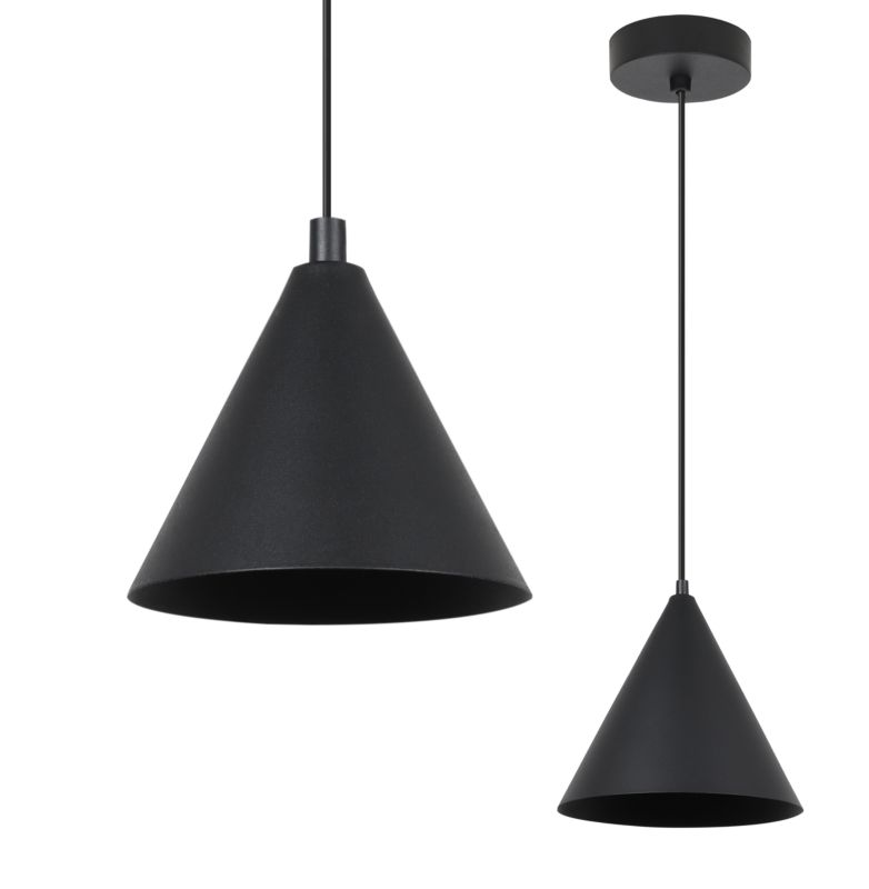 Lampa sufitowa wisząca Light Home LH Soho 1x E27 60W klosz 14cm czarny 1szt.