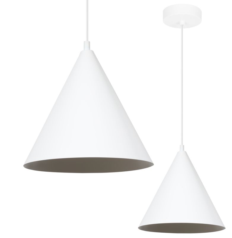 Lampa sufitowa wisząca Light Home LH Soho 1x E27 60W klosz 25cm biały 1szt.