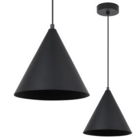 Lampa sufitowa wisząca Light Home LH Soho 1x E27 60W klosz 25cm czarny 1szt.