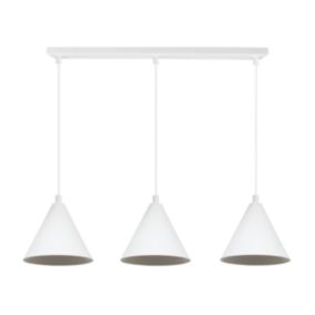 Lampa sufitowa wisząca Light Home LH Soho 3x E27 60W klosz 14cm biały 1szt.
