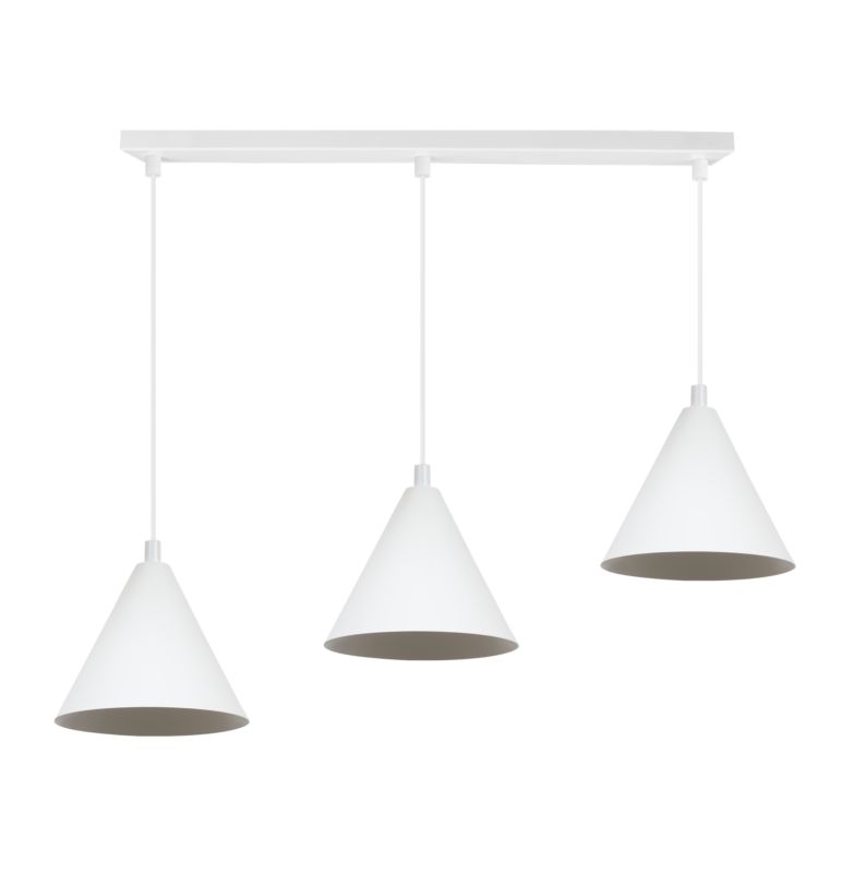 Lampa sufitowa wisząca Light Home LH Soho 3x E27 60W klosz 14cm biały 1szt.