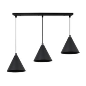 Lampa sufitowa wisząca Light Home LH Soho 3x E27 60W klosz 14cm czarny 1szt.