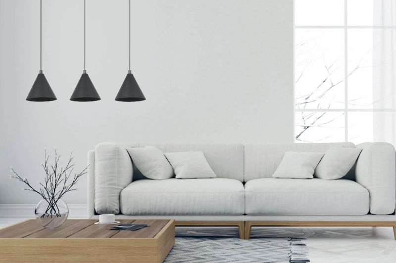 Lampa sufitowa wisząca Light Home LH Soho 3x E27 60W klosz 14cm czarny 1szt.