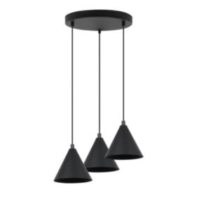 Lampa sufitowa wisząca Light Home LH Soho 3x E27 60W klosz 14cm okrągła czarny 1szt.