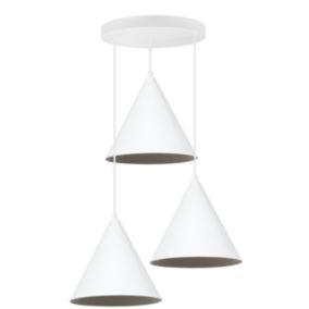 Lampa sufitowa wisząca Light Home LH Soho 3x E27 60W klosz 25cm biała 1szt.