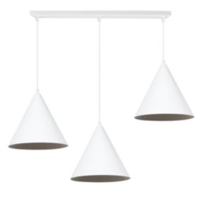Lampa sufitowa wisząca Light Home LH Soho 3x E27 60W klosz 25cm biały 1szt.