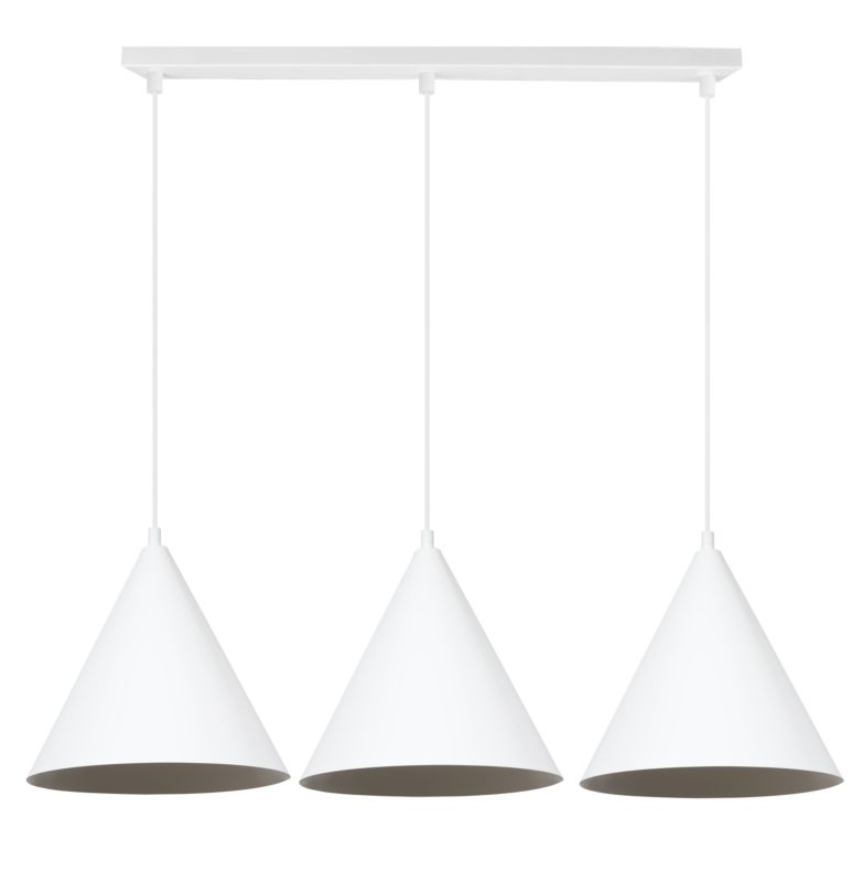 Lampa sufitowa wisząca Light Home LH Soho 3x E27 60W klosz 25cm biały 1szt.