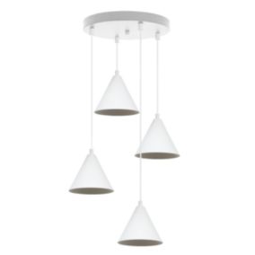 Lampa sufitowa wisząca Light Home LH Soho 4x E27 60W klosz 14cm biała 1szt.