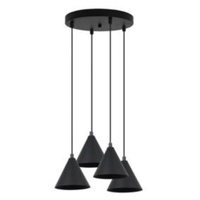 Lampa sufitowa wisząca Light Home LH Soho 4x E27 60W klosz 14cm czarny 1szt.