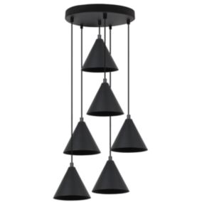 Lampa sufitowa wisząca Light Home LH Soho 6x E27 60W czarny 1szt.
