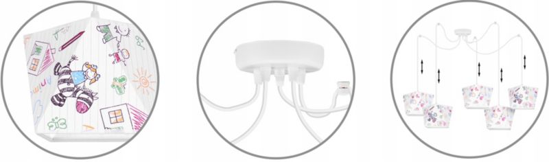 Lampa sufitowa wisząca Light Home LH Spider 5x E27 60W biały 1szt.