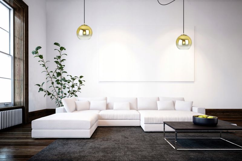 Lampa sufitowa wisząca Light Home LH Spider Bergen Gold 1x E27 60W klosz 20cm złoty 1szt.