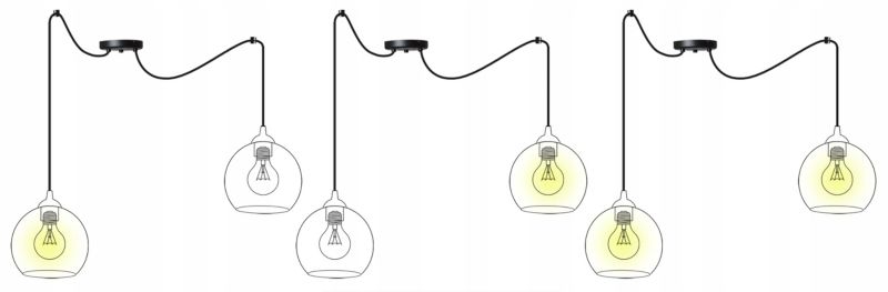 Lampa sufitowa wisząca Light Home LH Spider Bergen Gold 2x E27 60W klosz 20cm złoty 1szt.