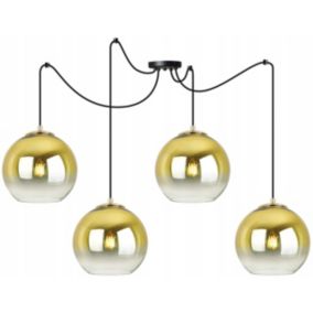 Lampa sufitowa wisząca Light Home LH Spider Bergen Gold 4x E27 60W klosz 20cm złoty 1szt.