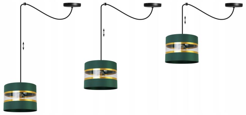 Lampa sufitowa wisząca Light Home LH Spider Elegance Gold 1x E27 60W zielony/czarny 1szt.
