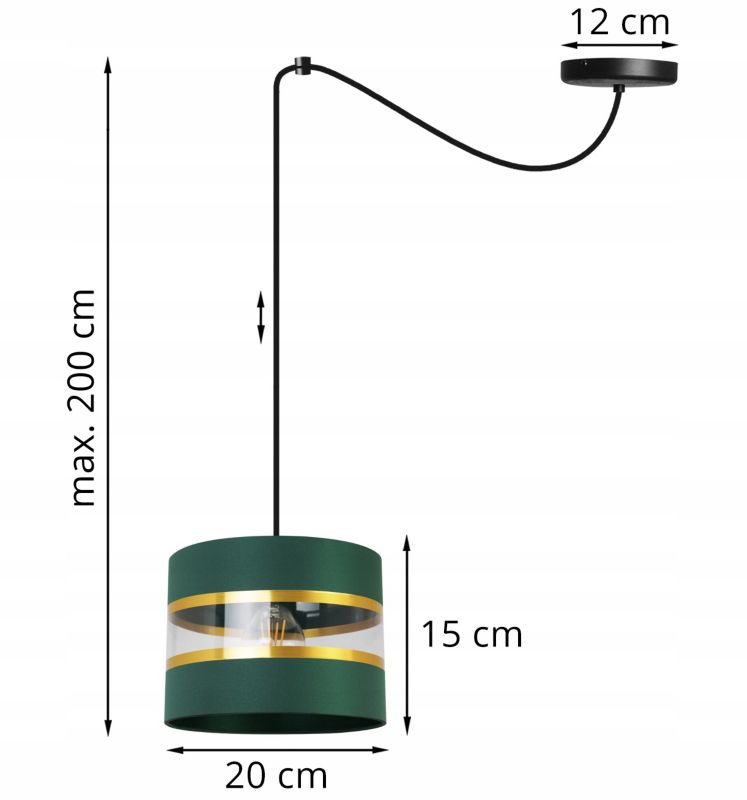 Lampa sufitowa wisząca Light Home LH Spider Elegance Gold 1x E27 60W zielony/czarny 1szt.