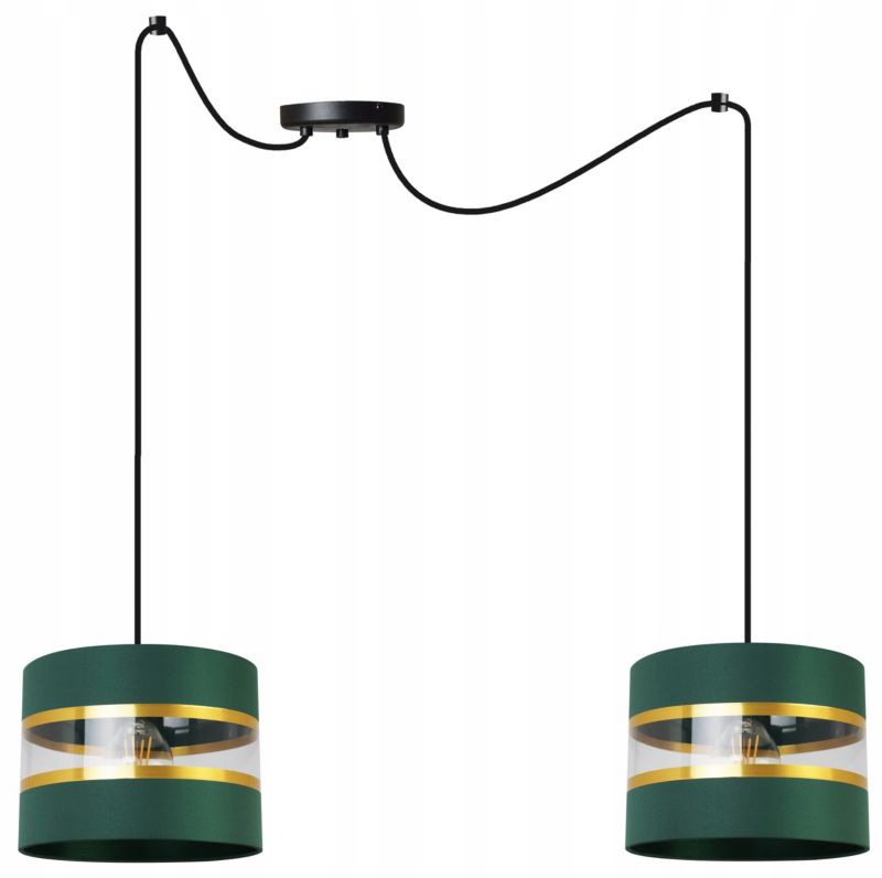 Lampa sufitowa wisząca Light Home LH Spider Elegance Gold 2x E27 60W zielony/czarny 1szt.
