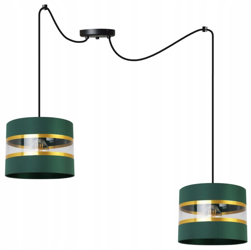 Lampa sufitowa wisząca Light Home LH Spider Elegance Gold 2x E27 60W zielony/czarny 1szt.