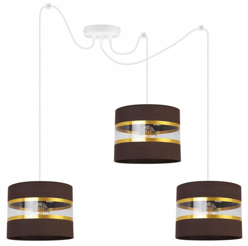 Lampa sufitowa wisząca Light Home LH Spider Elegance Gold 3x E27 60W brązowy/biały 1szt.