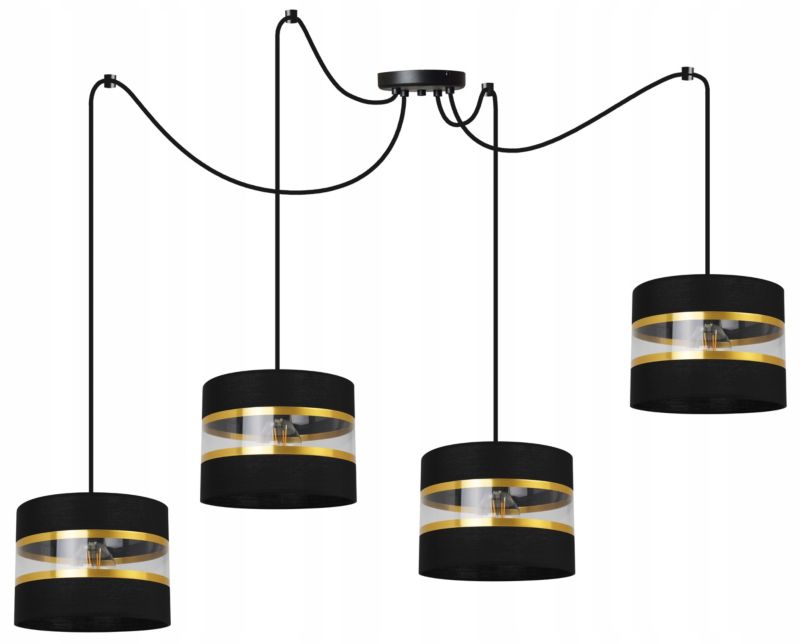 Lampa sufitowa wisząca Light Home LH Spider Elegance Gold 4x E27 60W czarny 1szt.