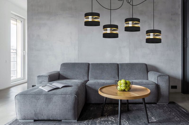 Lampa sufitowa wisząca Light Home LH Spider Elegance Gold 4x E27 60W czarny 1szt.