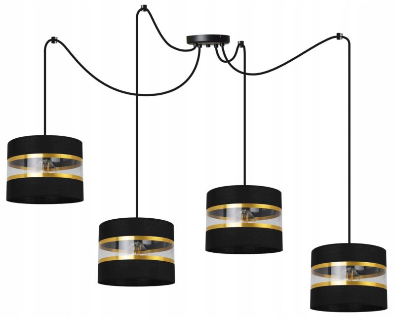 Lampa sufitowa wisząca Light Home LH Spider Elegance Gold 4x E27 60W czarny 1szt.