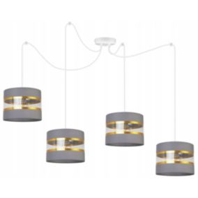 Lampa sufitowa wisząca Light Home LH Spider Elegance Gold 4x E27 60W szary/biały 1szt.