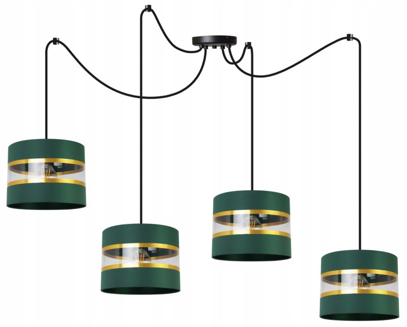 Lampa sufitowa wisząca Light Home LH Spider Elegance Gold 4x E27 60W zielony/czarny 1szt.