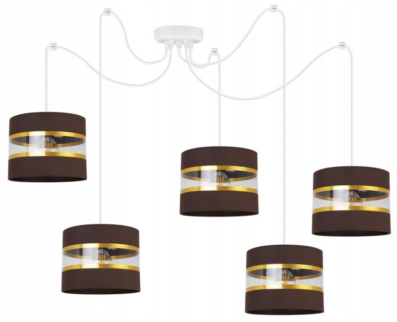 Lampa sufitowa wisząca Light Home LH Spider Elegance Gold 5x E27 60W brązowy/biały 1szt.
