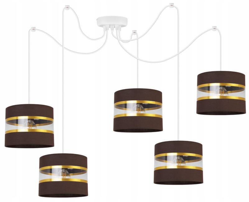 Lampa sufitowa wisząca Light Home LH Spider Elegance Gold 5x E27 60W brązowy/biały 1szt.