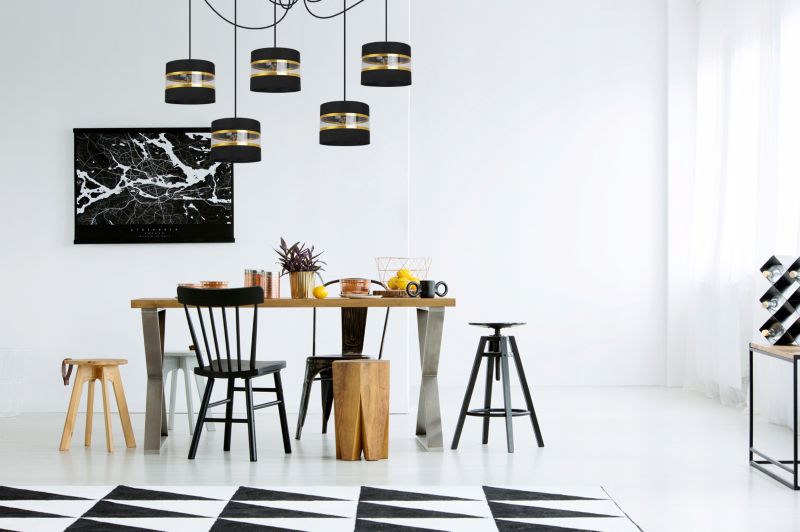 Lampa sufitowa wisząca Light Home LH Spider Elegance Gold 5x E27 60W czarny 1szt.