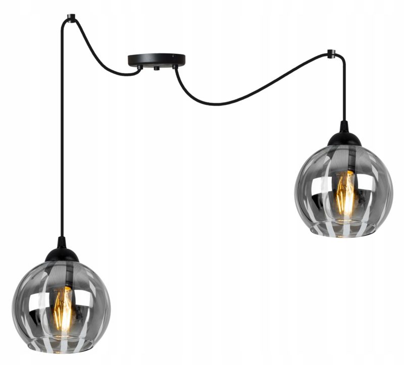 Lampa sufitowa wisząca Light Home LH Spider Eliza 2x E27 60W czarny/szary 1szt.