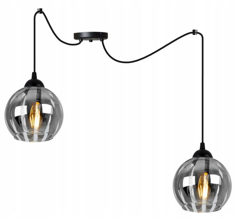 Lampa sufitowa wisząca Light Home LH Spider Eliza 2x E27 60W czarny/szary 1szt.