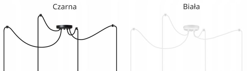 Lampa sufitowa wisząca Light Home LH Spider Eliza 4x E27 60W czarny/biały 1szt.